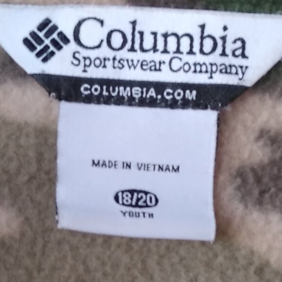 Columbia Camo Fleece Zip Up Youth Adult Size 18/20 - Picture 7 of 8